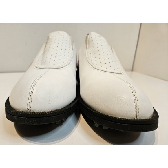 Women's Adidas Golf Shoes Size 10 Slip On White & Brown - Picture 6 of 13